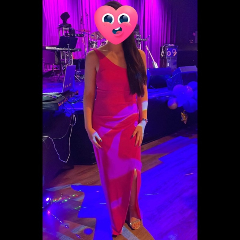 Worn once Asymmetrical Fuschia Dress Size S